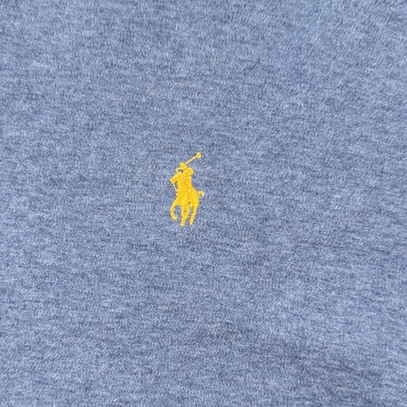 Polo Ralph Lauren Long Sleeve Polo Shirt Men’s Size- Large Blue Cotton Gold Pony - Picture 3 of 9